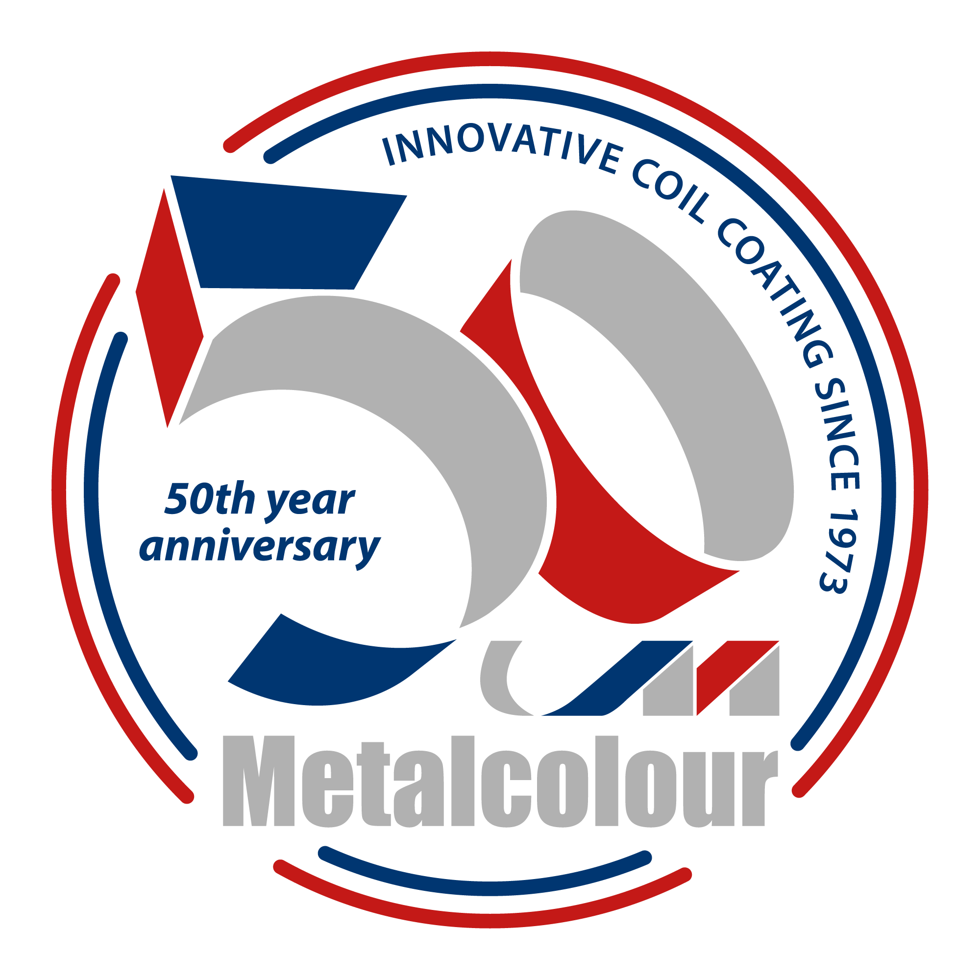 Metalcolour 50 years anniversary logo