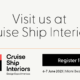 Cruse Ship Interiors Expo 2023 logo and message in English