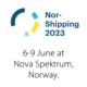 Nor-Shipping 2023 logo and message in English