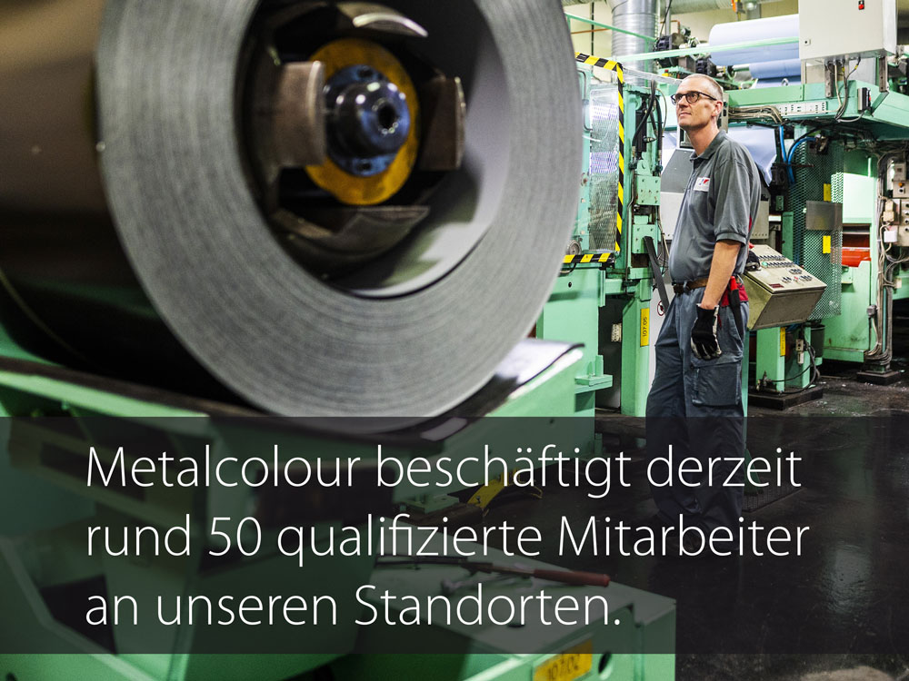 Image of production process at Metalcolours production unit in Sweden.
